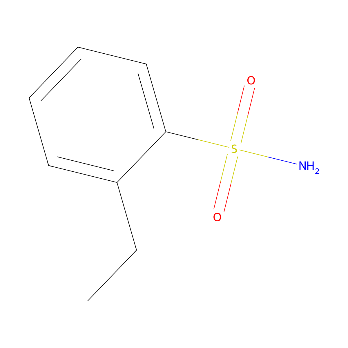 2-Ethylbenzene-1-sulfonamide molecular structure, CAS 85-92-7