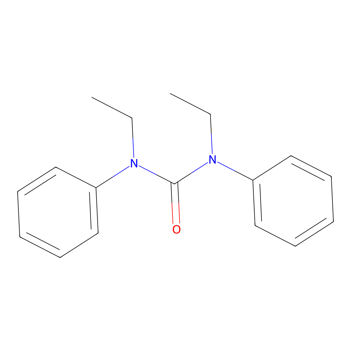 Centralite molecular structure, CAS 85-98-3