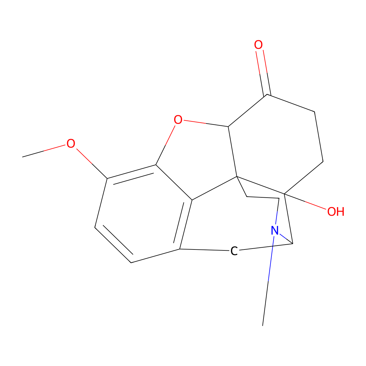 4a-Hydroxy-9-methoxy-3-methyl-2,3,4,4a,5,6-hexahydro-1H-4,12-methano(1)benzofuro(3,2-e)isoquinolin-7(7aH)-one molecular structure, CAS 850-50-0