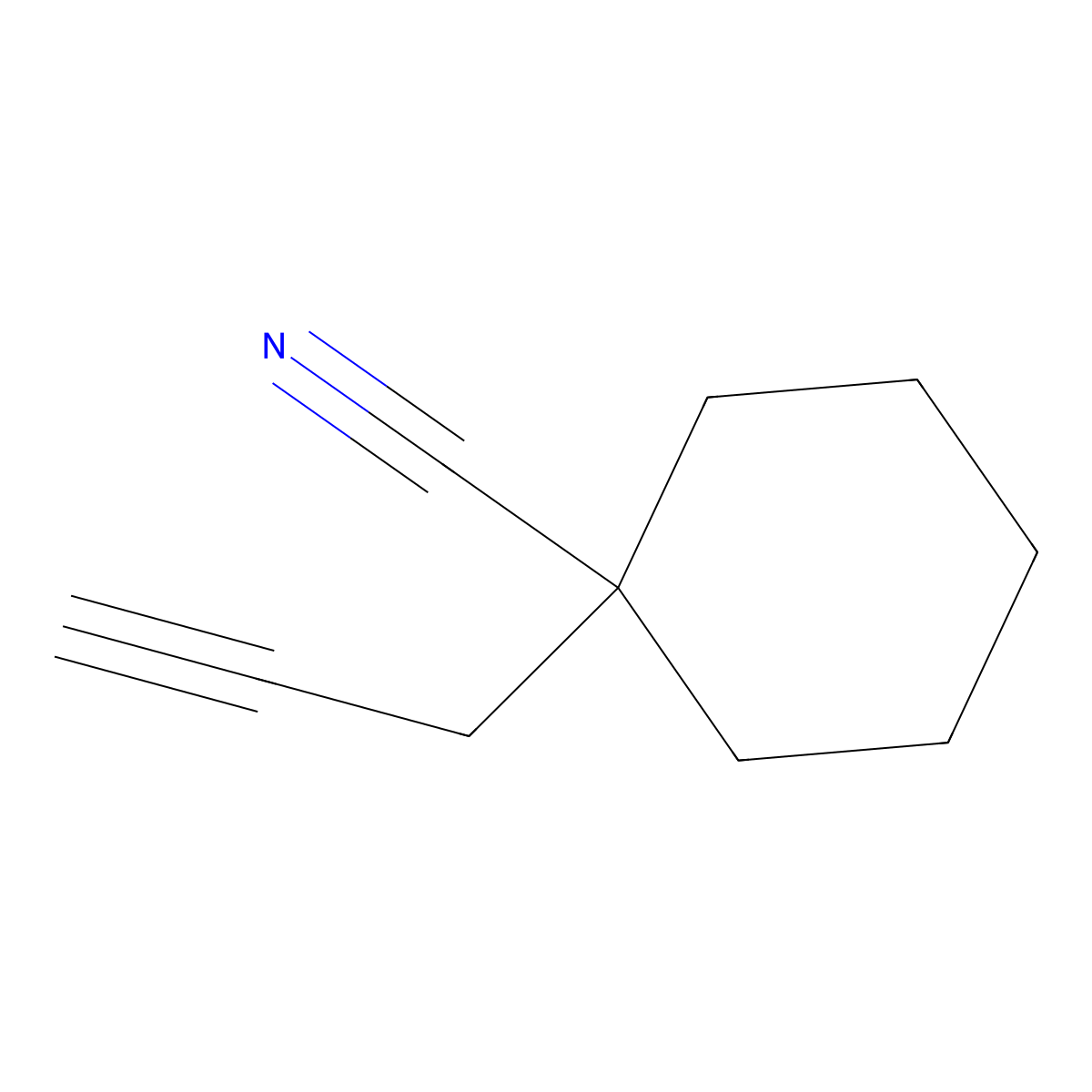 1-(Prop-2-yn-1-yl)cyclohexane-1-carbonitrile molecular structure, CAS 850011-76-6