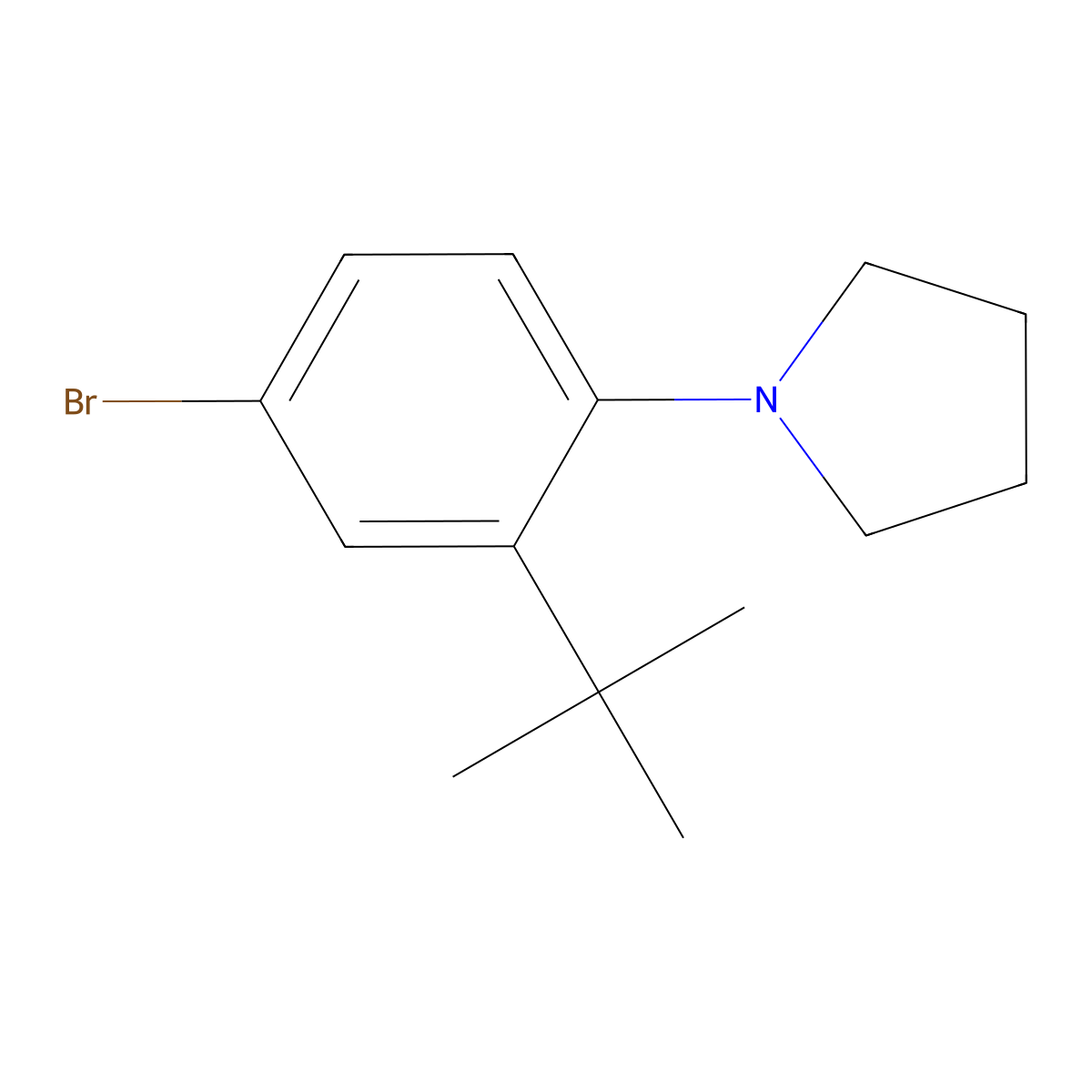 1-(4-Bromo-2-tert-butylphenyl)pyrrolidine molecular structure, CAS 850012-53-2