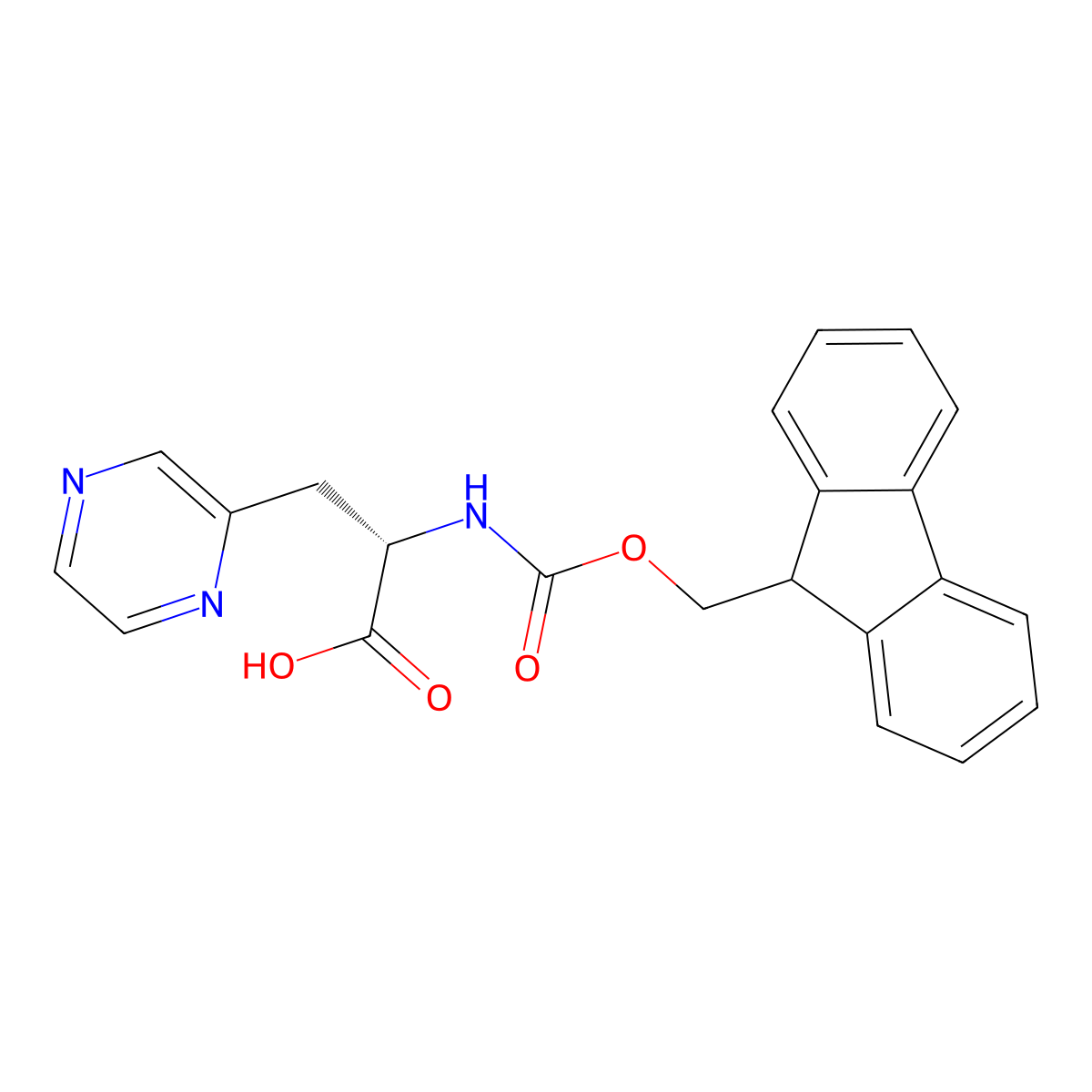Fmoc-L-Ala(2-pyrazinyl)-OH molecular structure, CAS 850013-92-2
