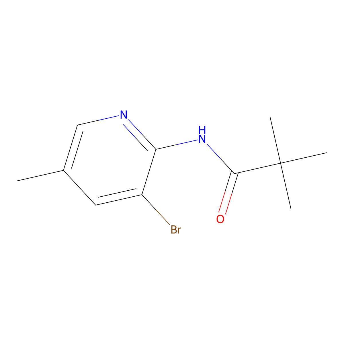N-(3-bromo-5-methylpyridin-2-yl)pivalamide molecular structure, CAS 850014-30-1