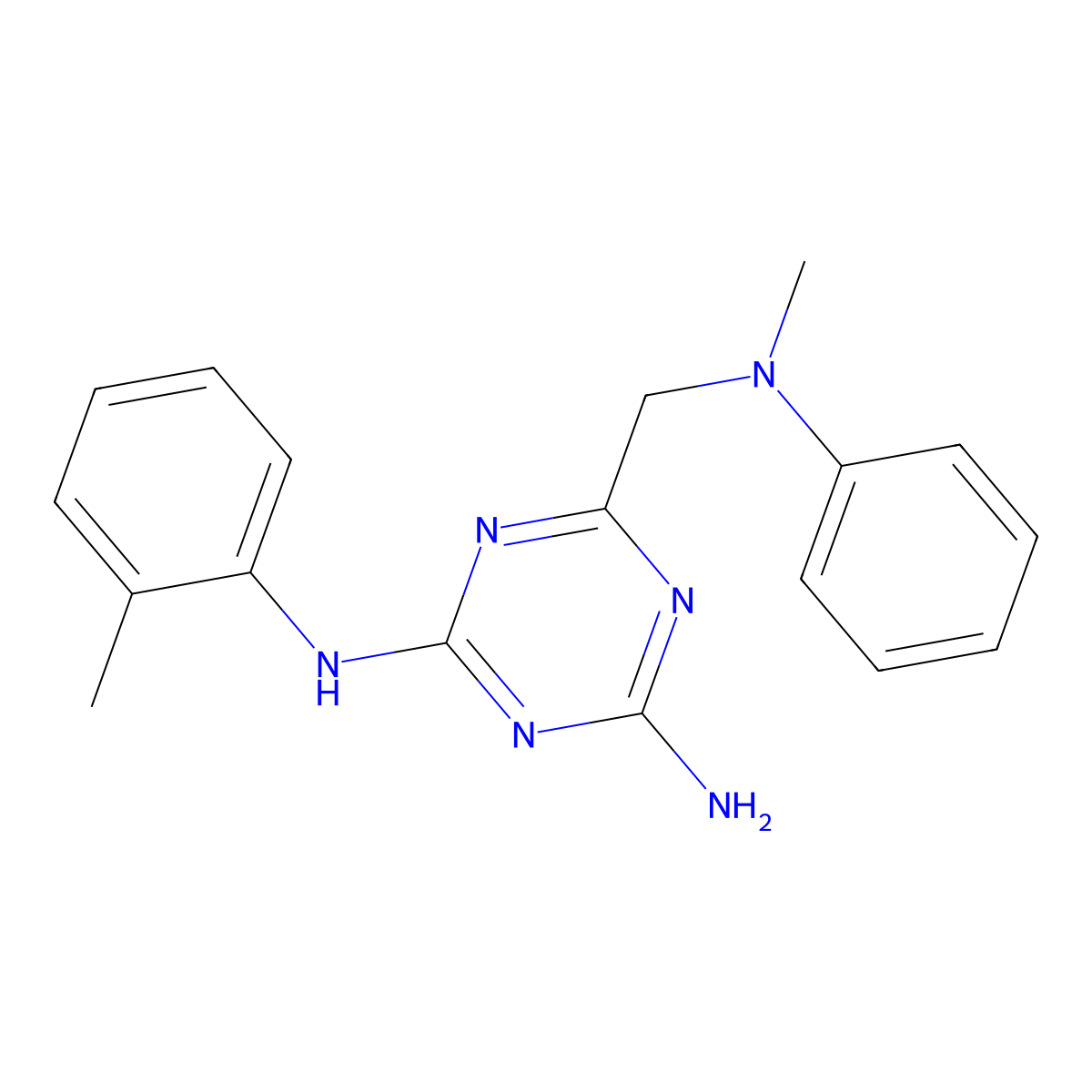 6-((Methyl(phenyl)amino)methyl)-N2-(o-tolyl)-1,3,5-triazine-2,4-diamine molecular structure, CAS 850020-01-8