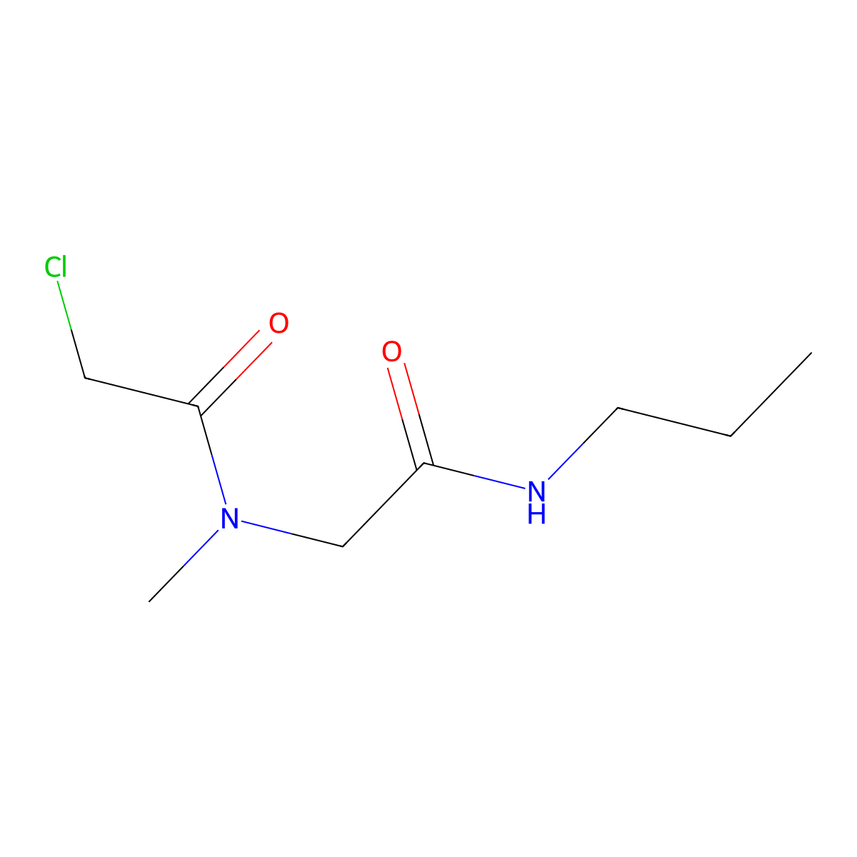2-chloro-N-methyl-N-[(propylcarbamoyl)methyl]acetamide molecular structure, CAS 850020-75-6