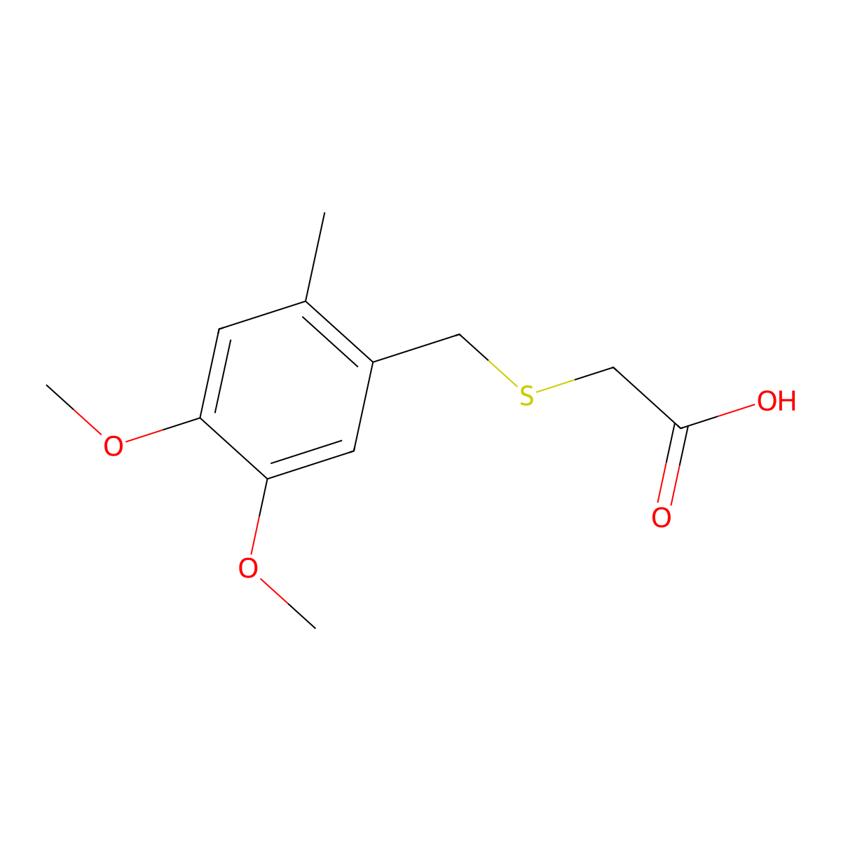 2-{[(4,5-Dimethoxy-2-methylphenyl)methyl]sulfanyl}acetic acid molecular structure, CAS 850020-76-7