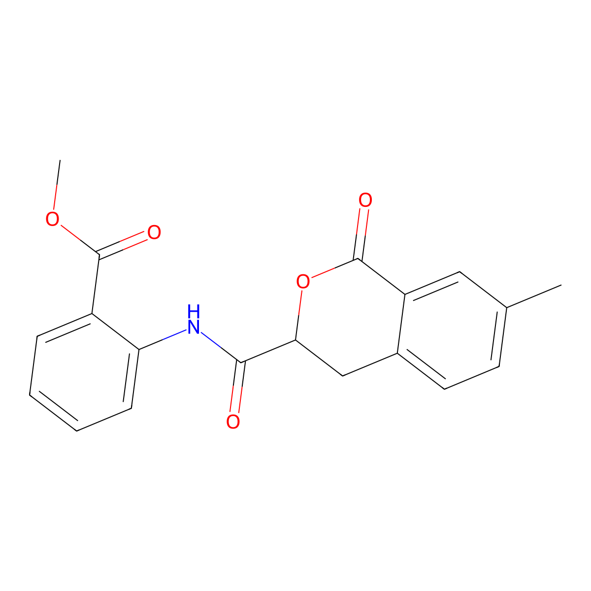 Methyl 2-(7-methyl-1-oxoisochroman-3-carboxamido)benzoate molecular structure, CAS 850020-83-6