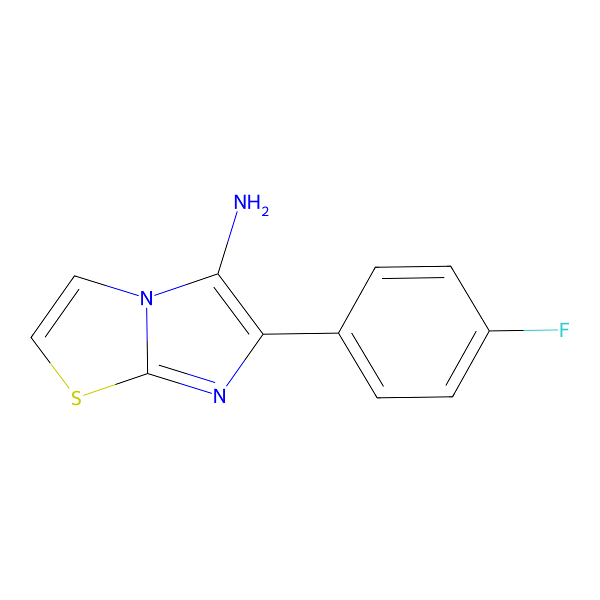 6-(4-Fluorophenyl)imidazo[2,1-b][1,3]thiazol-5-amine molecular structure, CAS 850020-91-6