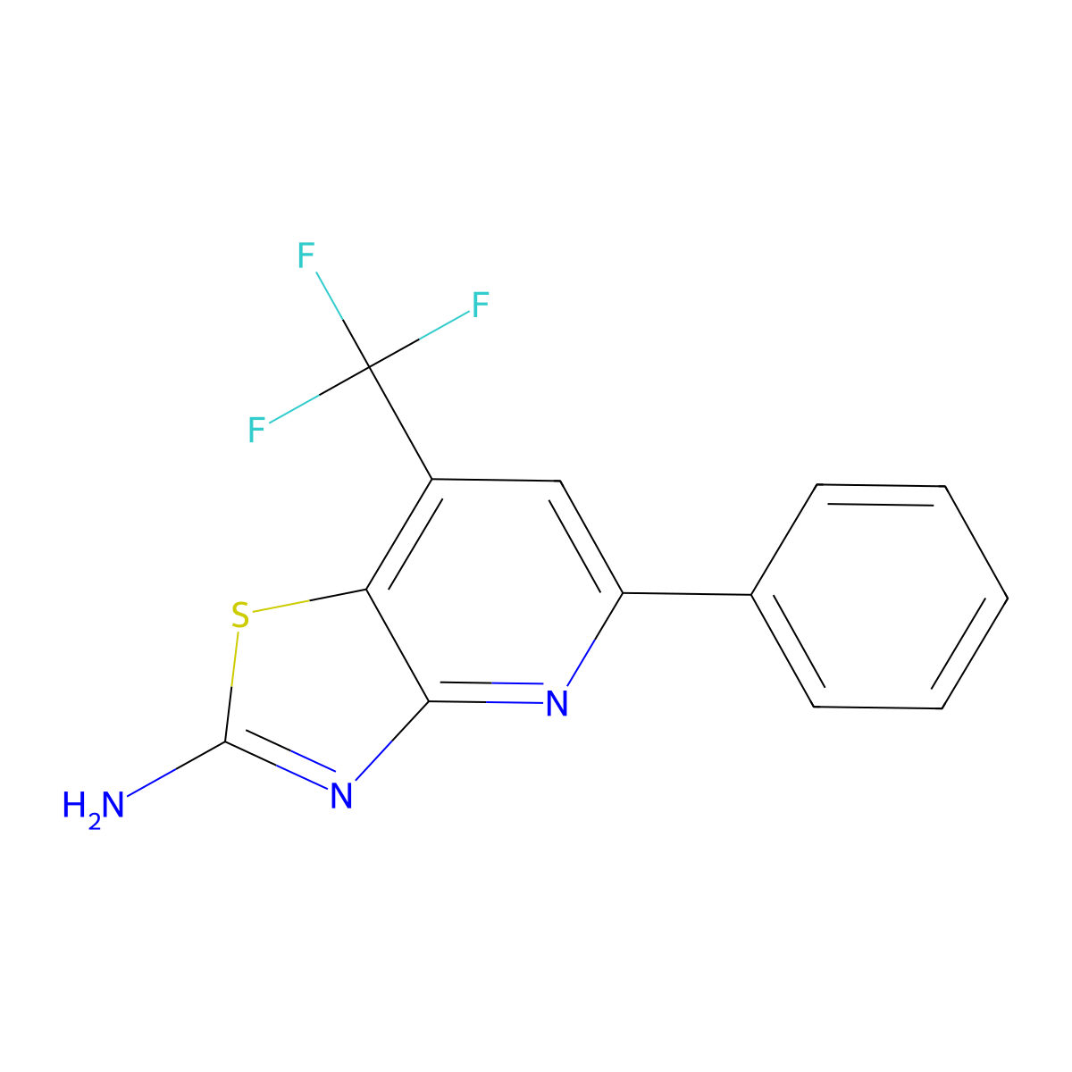5-Phenyl-7-(trifluoromethyl)-[1,3]thiazolo[4,5-b]pyridin-2-amine molecular structure, CAS 850021-29-3