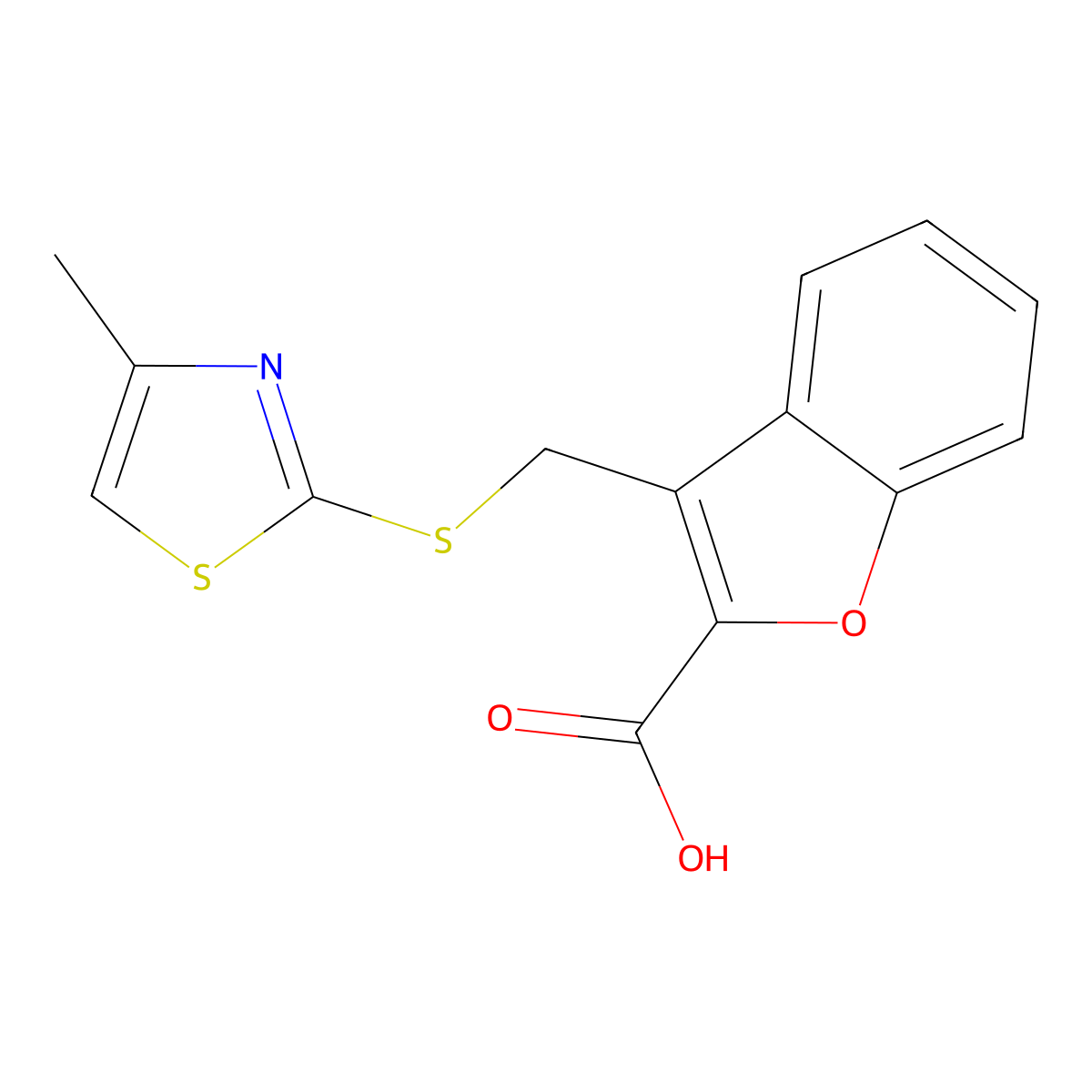 3-{[(4-Methyl-1,3-thiazol-2-yl)sulfanyl]methyl}-1-benzofuran-2-carboxylic acid molecular structure, CAS 850021-31-7