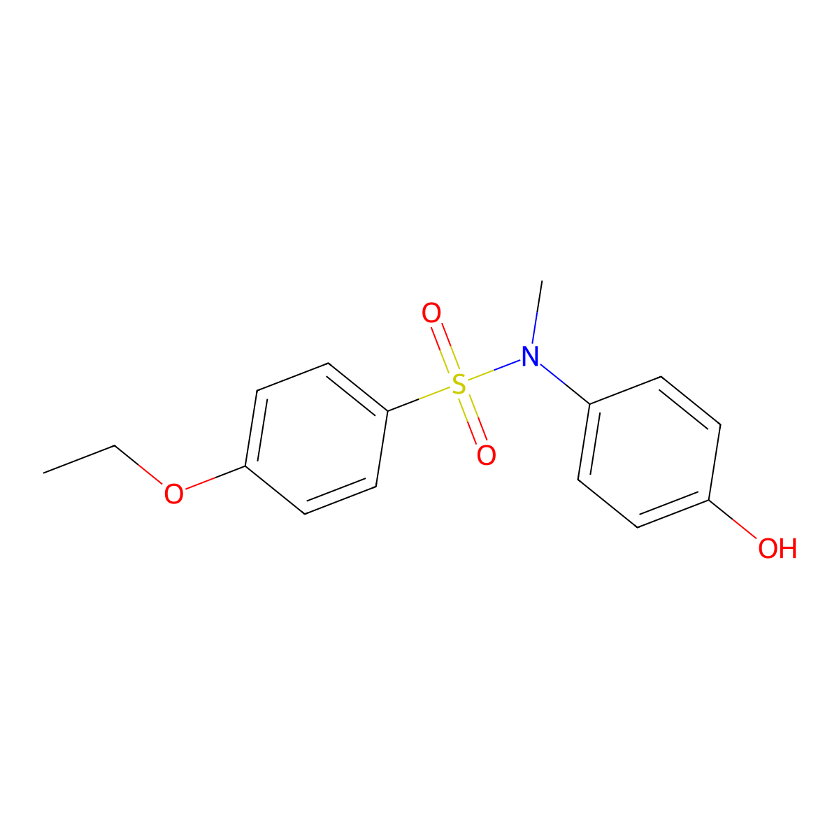 4-ethoxy-N-(4-hydroxyphenyl)-N-methylbenzene-1-sulfonamide molecular structure, CAS 850021-35-1