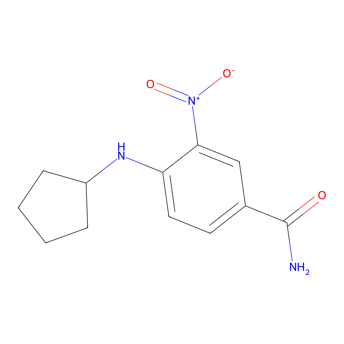 4-(Cyclopentylamino)-3-nitrobenzamide molecular structure, CAS 850022-39-8