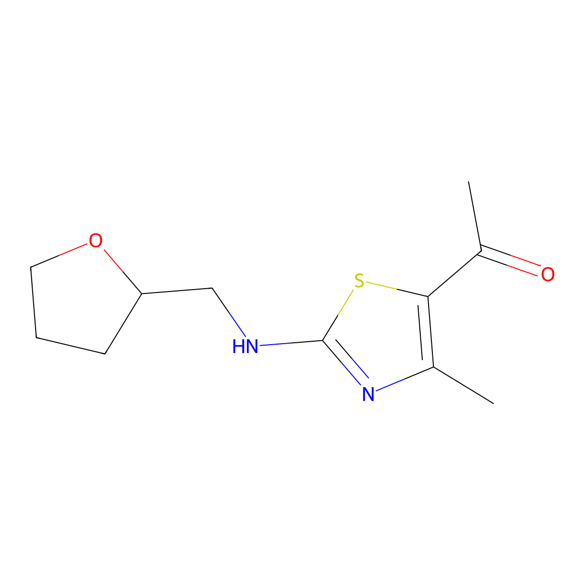 1-(4-Methyl-2-{[(oxolan-2-yl)methyl]amino}-1,3-thiazol-5-yl)ethan-1-one molecular structure, CAS 850023-39-1