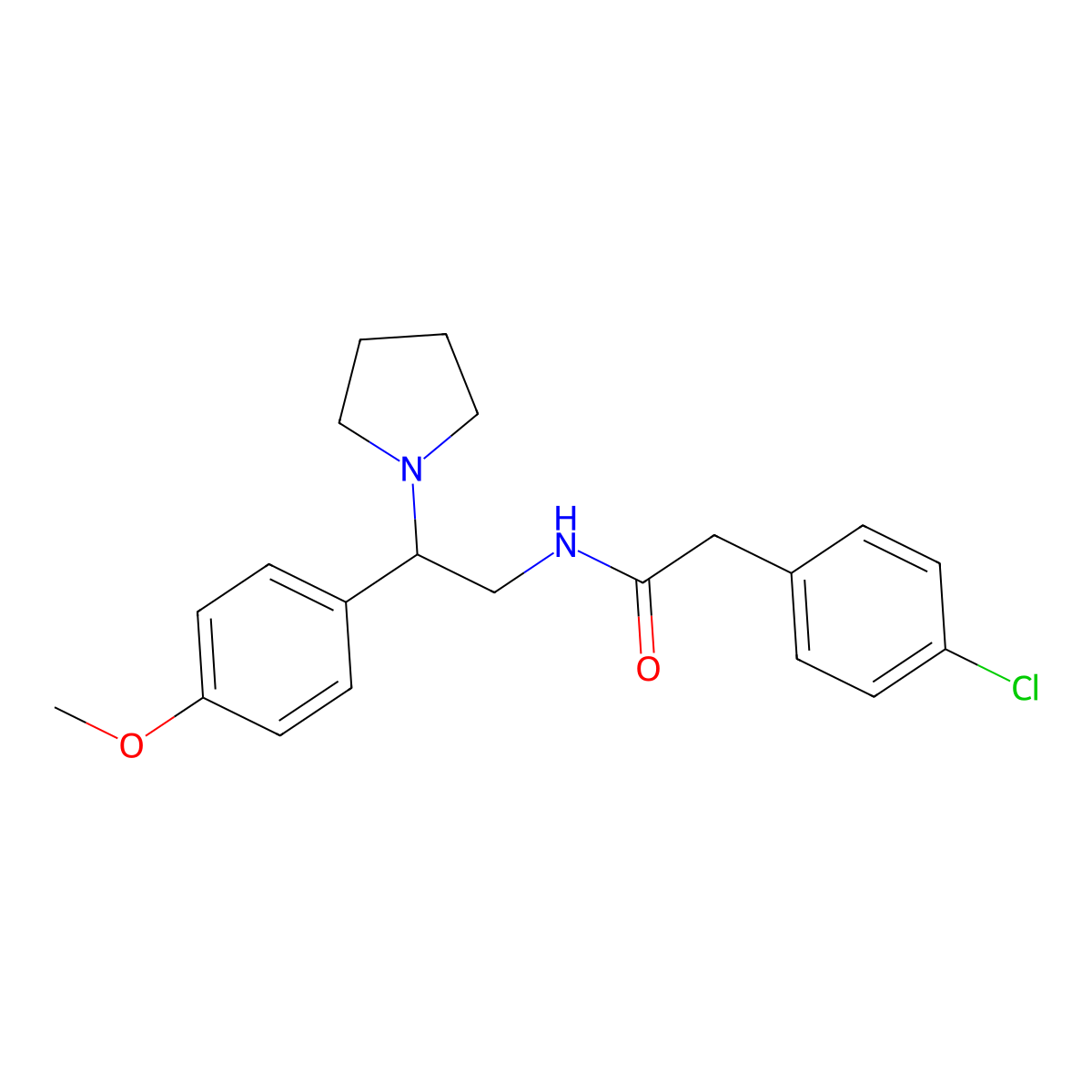 2-(4-chlorophenyl)-N-[2-(4-methoxyphenyl)-2-pyrrolidin-1-ylethyl]acetamide molecular structure, CAS 850025-11-5