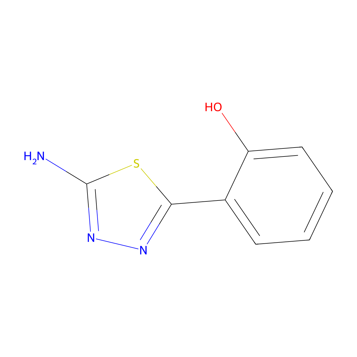 2-(5-Amino-1,3,4-thiadiazol-2-yl)phenol molecular structure, CAS 85003-78-7