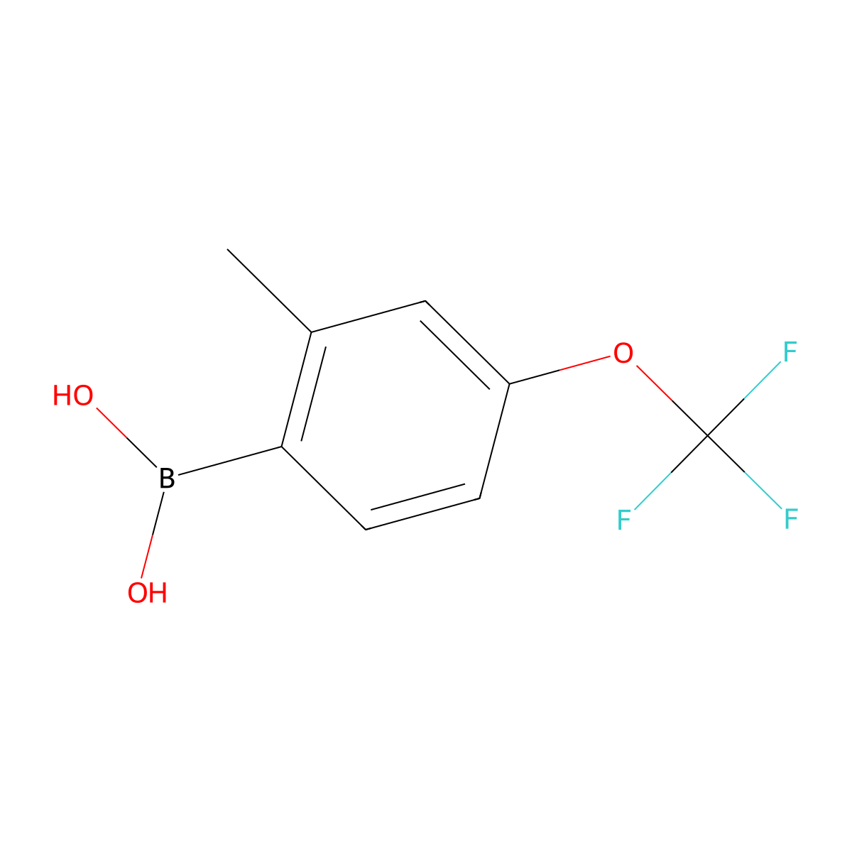 2-Methyl-4-(trifluoromethoxy)benzeneboronic acid molecular structure, CAS 850033-39-5