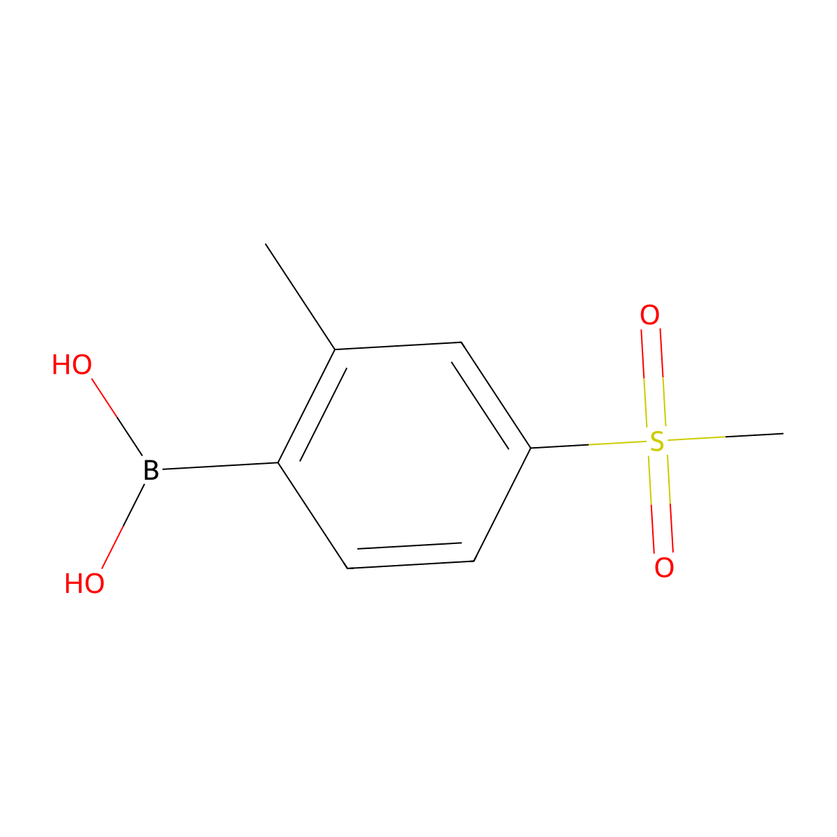 (4-Methanesulfonyl-2-methylphenyl)boronic acid molecular structure, CAS 850033-50-0