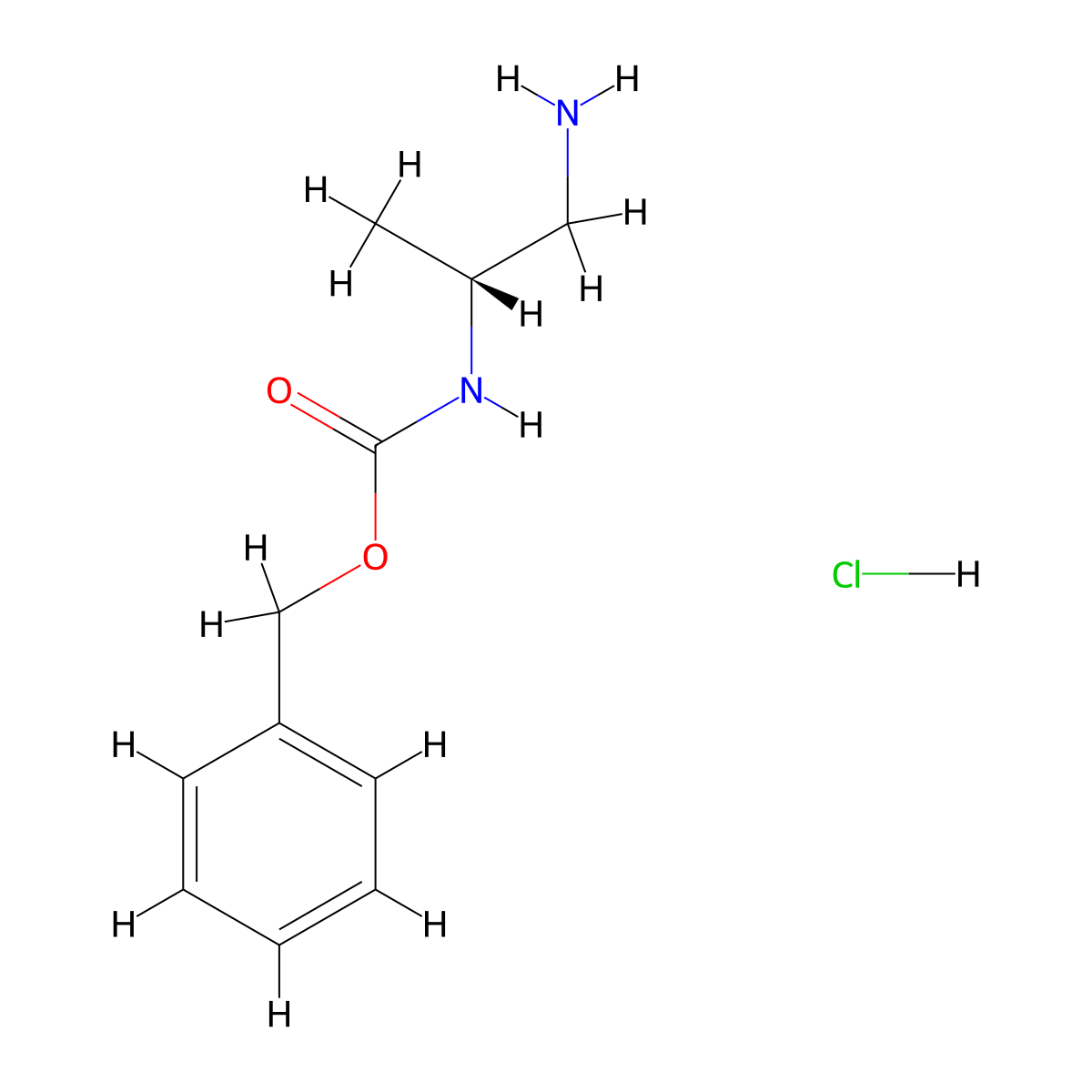 (R)-Benzyl (1-aminopropan-2-yl)carbamate hydrochloride molecular structure, CAS 850033-74-8