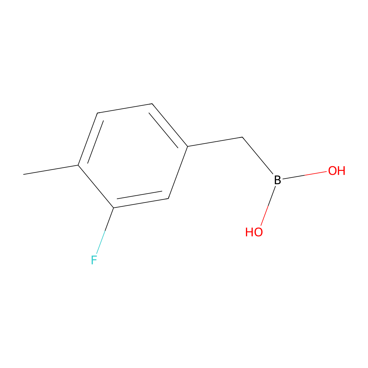 (3-Fluoro-4-methylbenzyl)boronic acid molecular structure, CAS 850040-35-6
