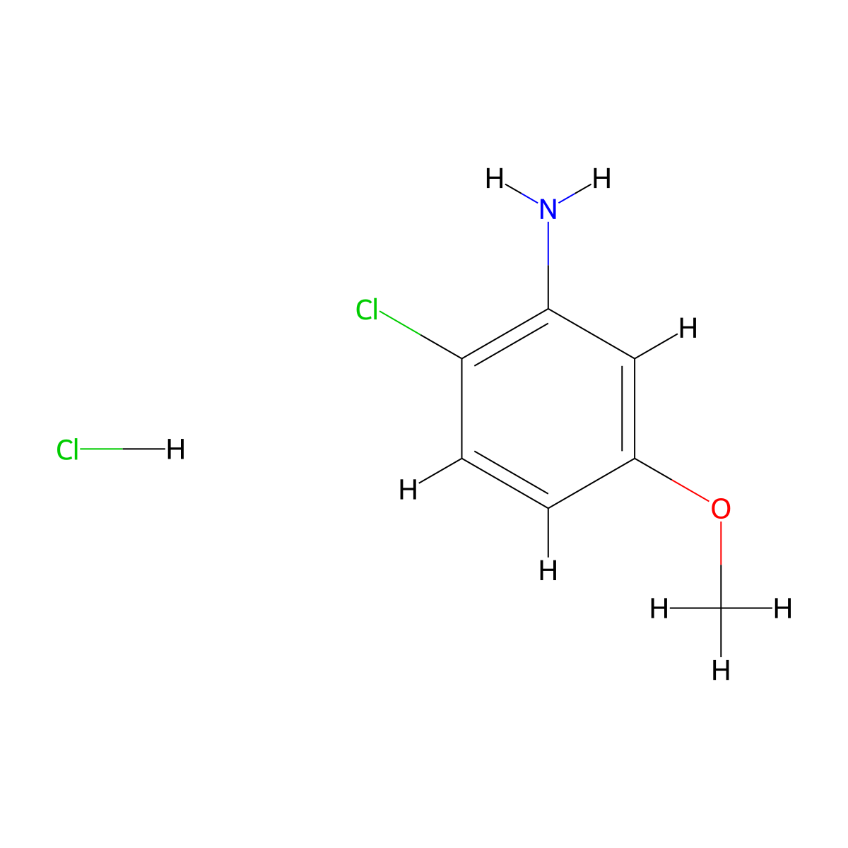 2-Chloro-5-methoxyanilinium chloride molecular structure, CAS 85006-21-9