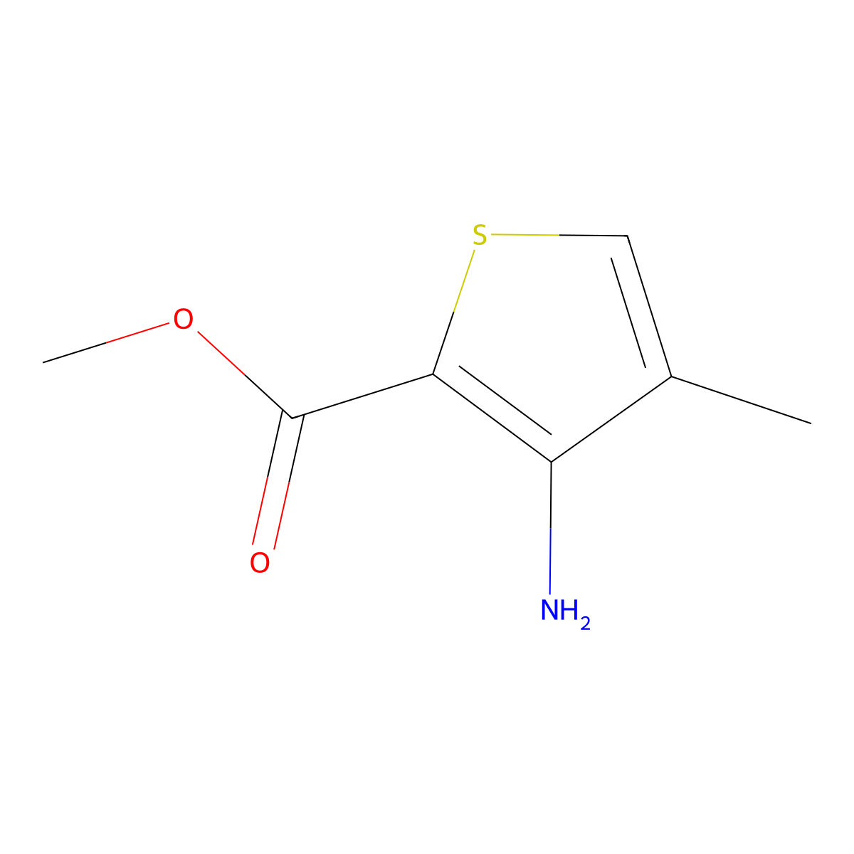 Methyl 3-amino-4-methylthiophene-2-carboxylate molecular structure, CAS 85006-31-1