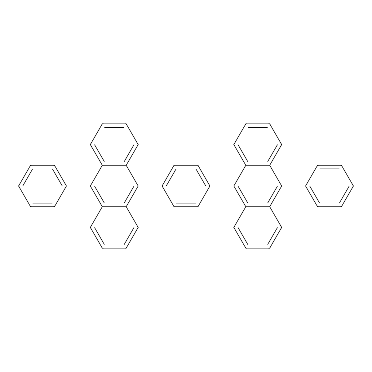 9-Phenyl-10-[4-(10-phenylanthracen-9-yl)phenyl]anthracene molecular structure, CAS 850064-02-7