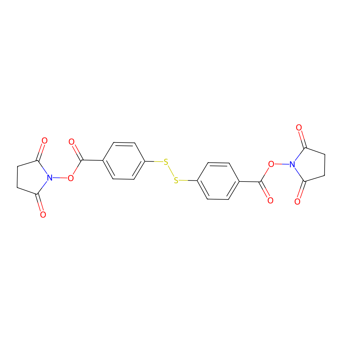 Bis(2,5-dioxopyrrolidin-1-YL) 4,4'-disulfanediyldibenzoate molecular structure, CAS 850071-55-5