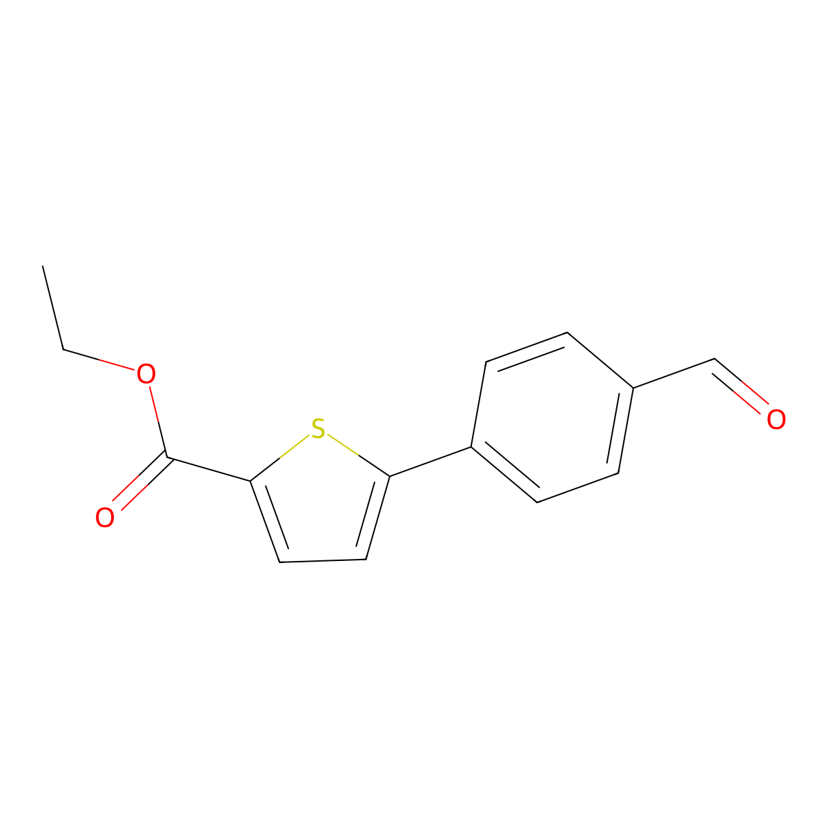 Ethyl 5-(4-formylphenyl)-2-thiophenecarboxylate molecular structure, CAS 850074-81-6