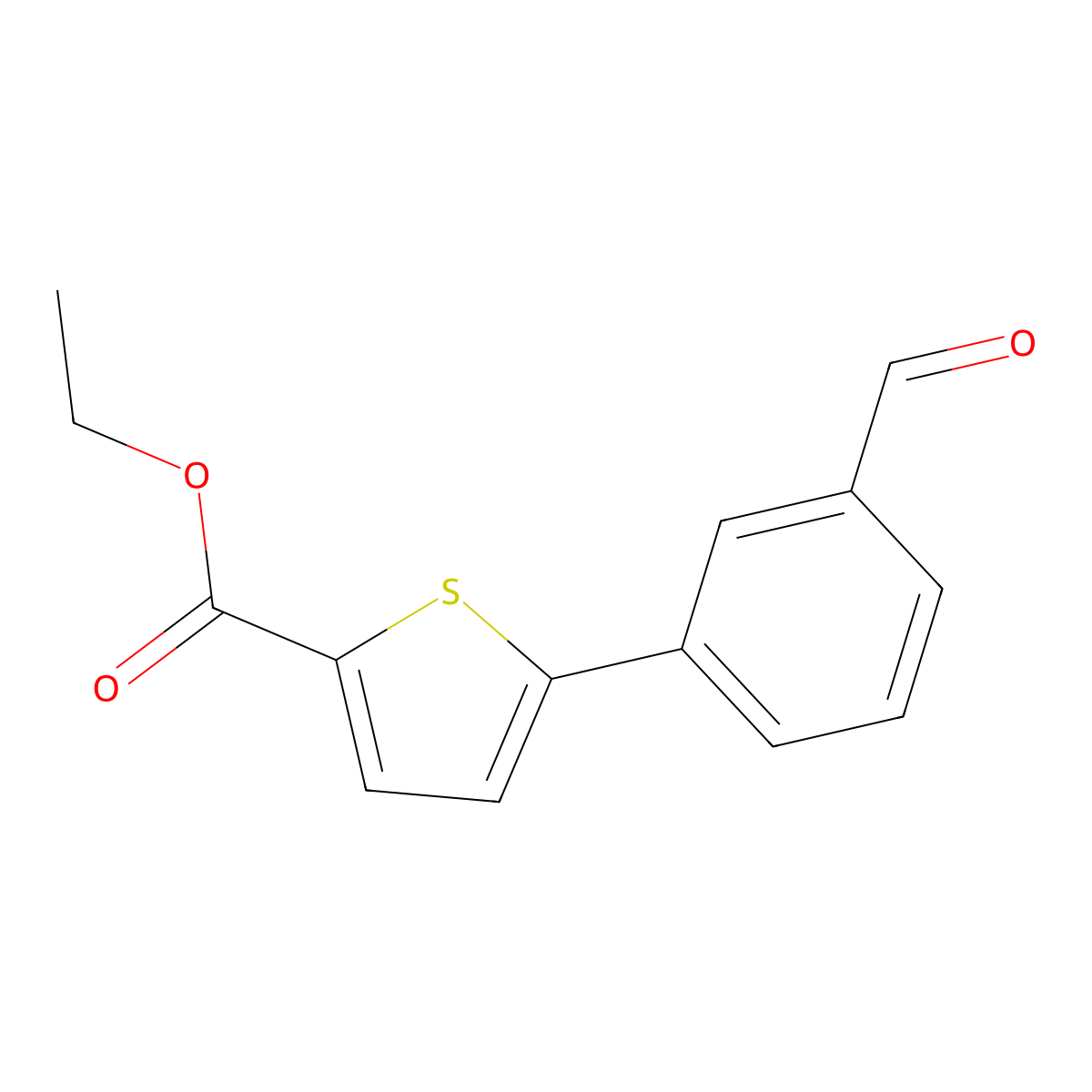 Ethyl 5-(3-formylphenyl)-2-thiophenecarboxylate molecular structure, CAS 850074-82-7