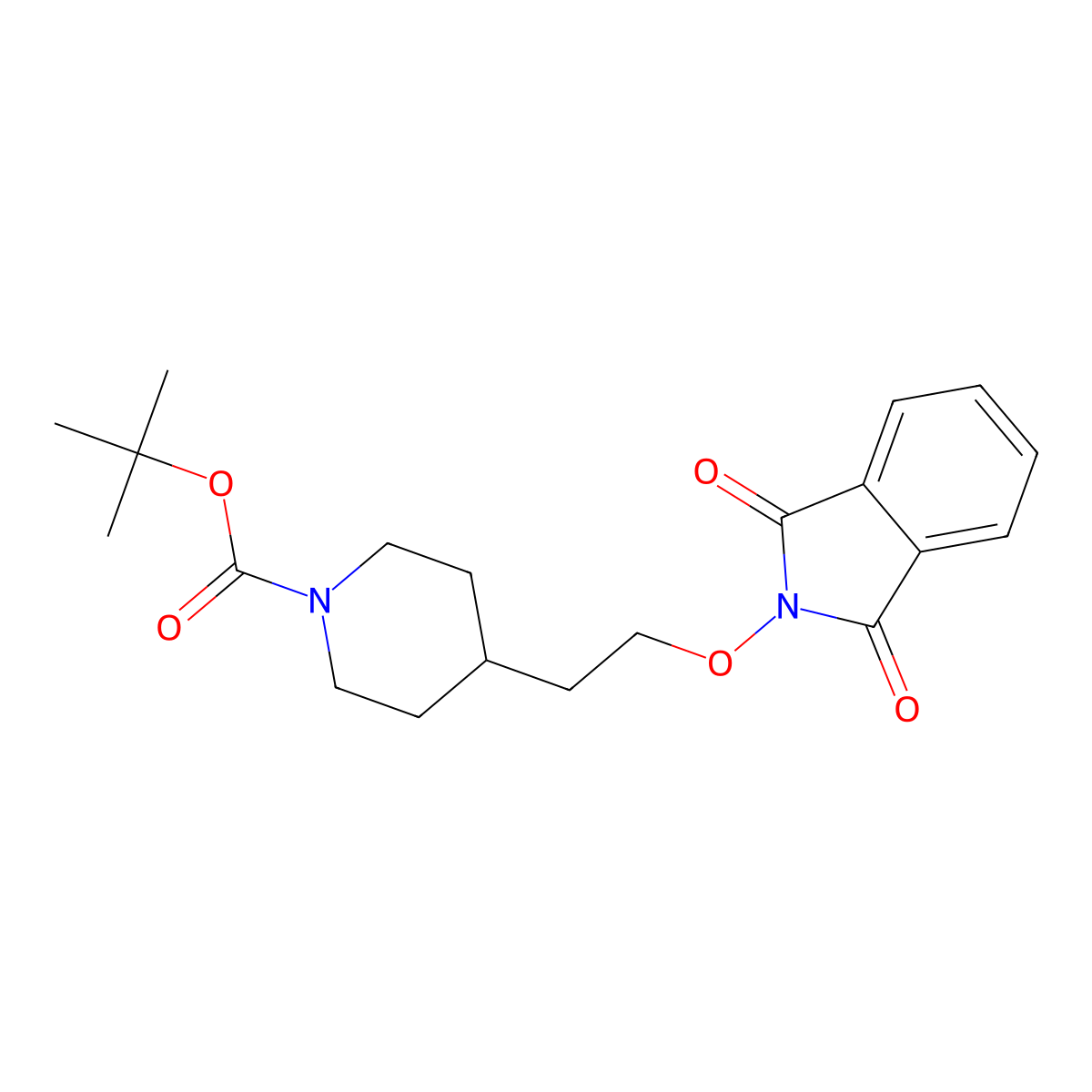 4-[2-(1,3-Dioxo-1,3-dihydroisoindol-2-yloxy)ethyl]piperidine-1-carboxylic acid tert-butyl ester molecular structure, CAS 850079-93-5