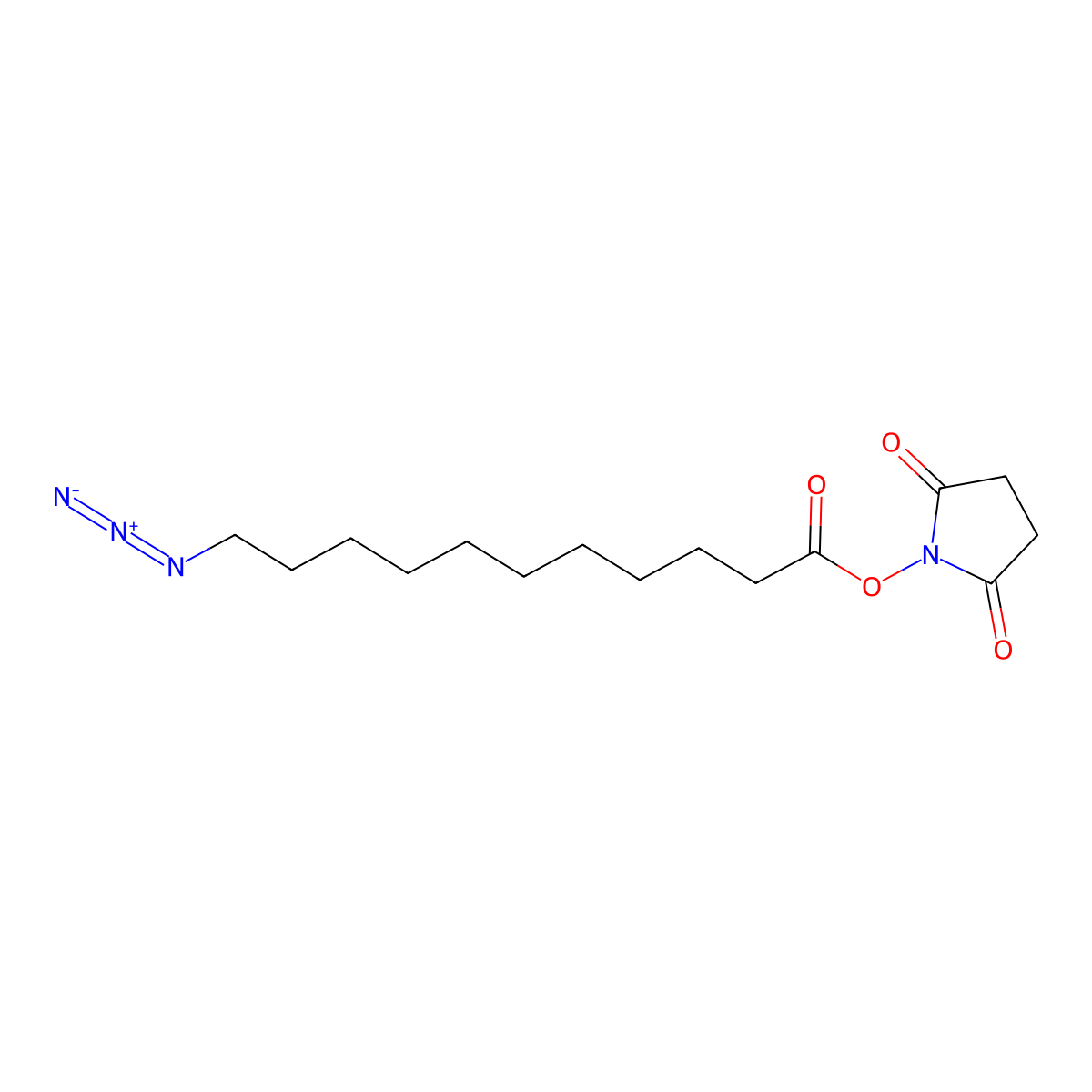 (2,5-Dioxopyrrolidin-1-yl) 11-azidoundecanoate molecular structure, CAS 850080-13-6