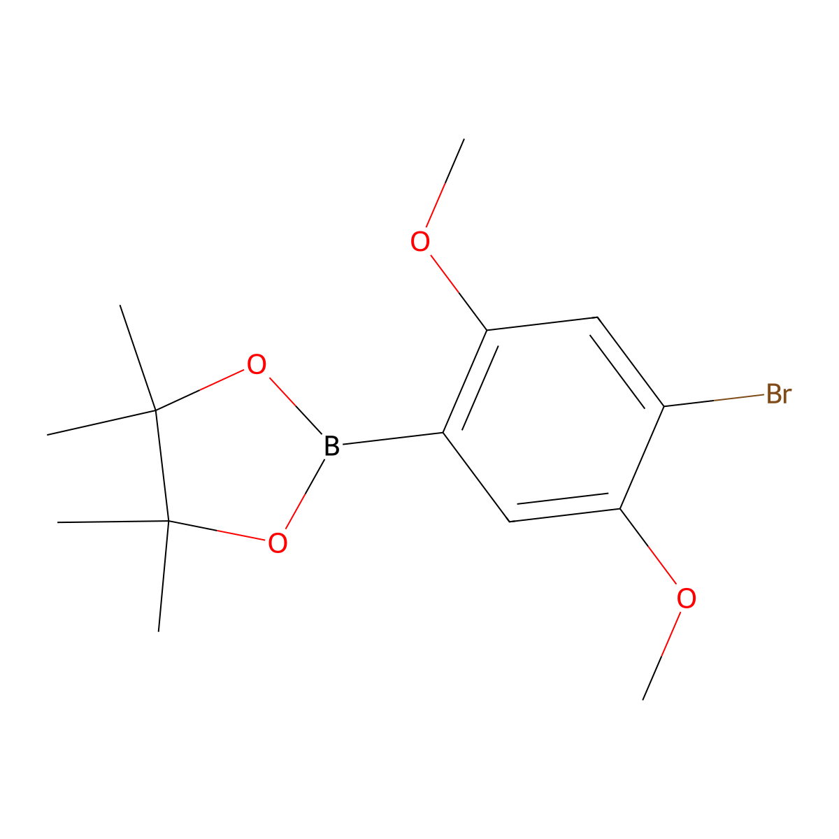 4-Bromo-2,5-dimethoxyphenylboronic acid pinacol ester molecular structure, CAS 850080-55-6
