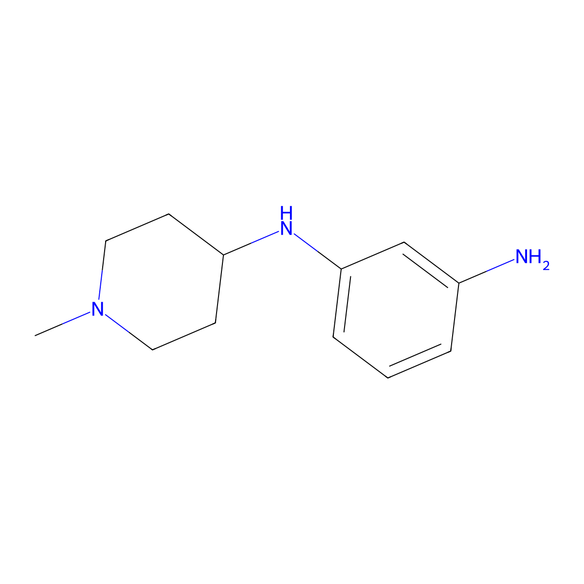 1-N-(1-methylpiperidin-4-yl)benzene-1,3-diamine molecular structure, CAS 850083-41-9