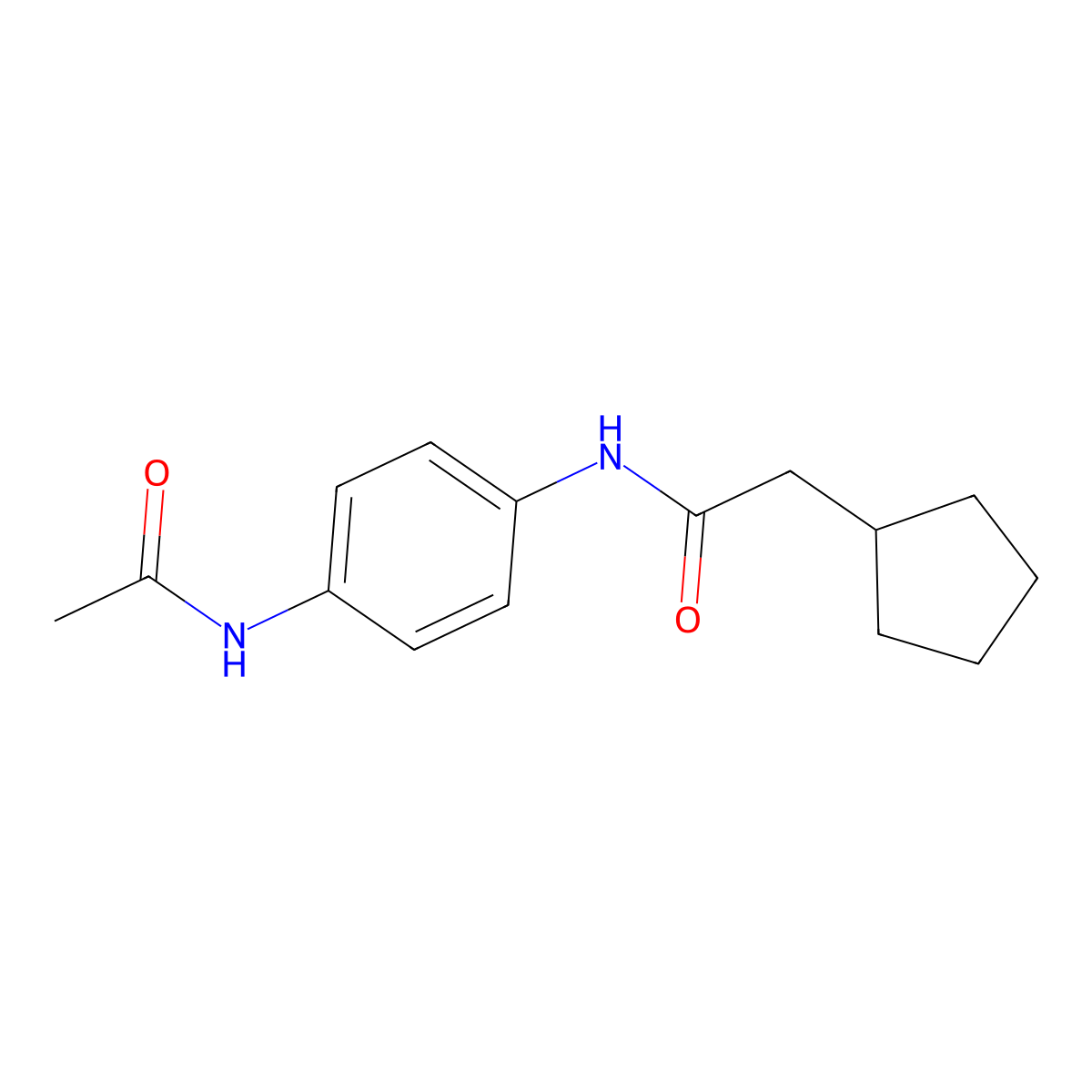 N-[4-(acetylamino)phenyl]-2-cyclopentylacetamide molecular structure, CAS 850084-84-3