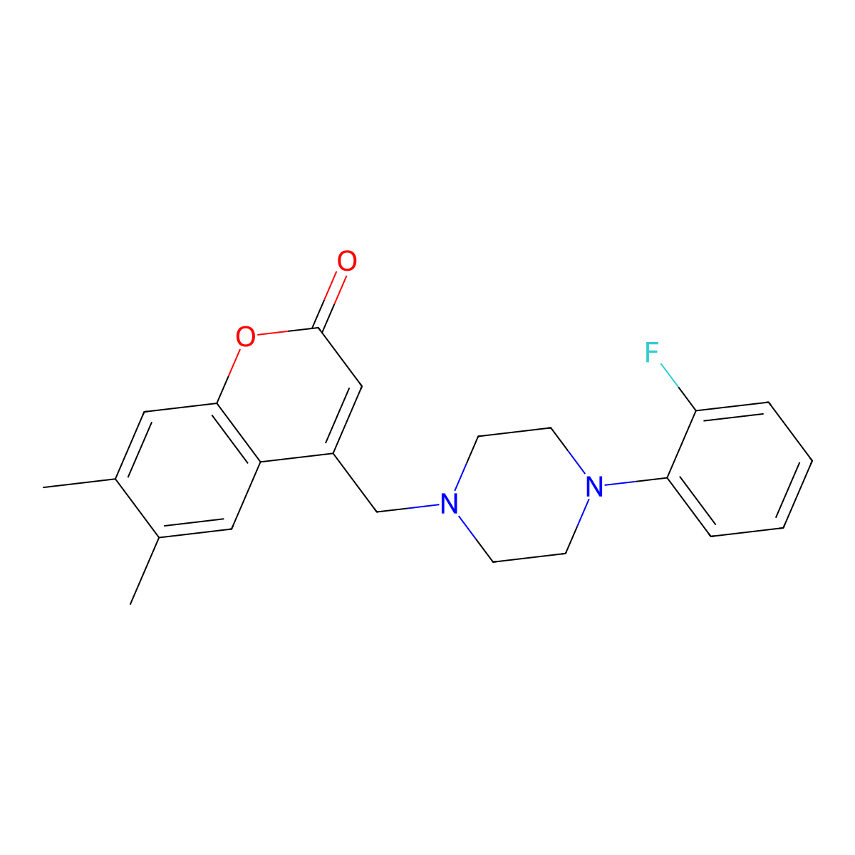 4-((4-(2-fluorophenyl)piperazin-1-yl)methyl)-6,7-dimethyl-2H-chromen-2-one molecular structure, CAS 850085-34-6