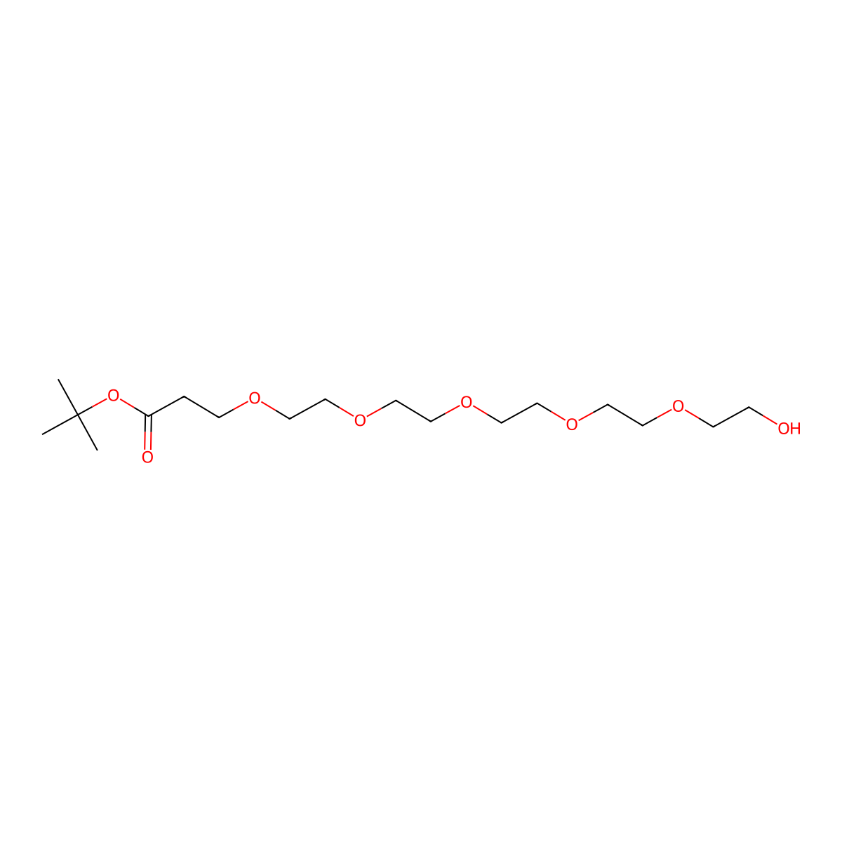 Hydroxy-PEG5-t-butyl ester molecular structure, CAS 850090-09-4