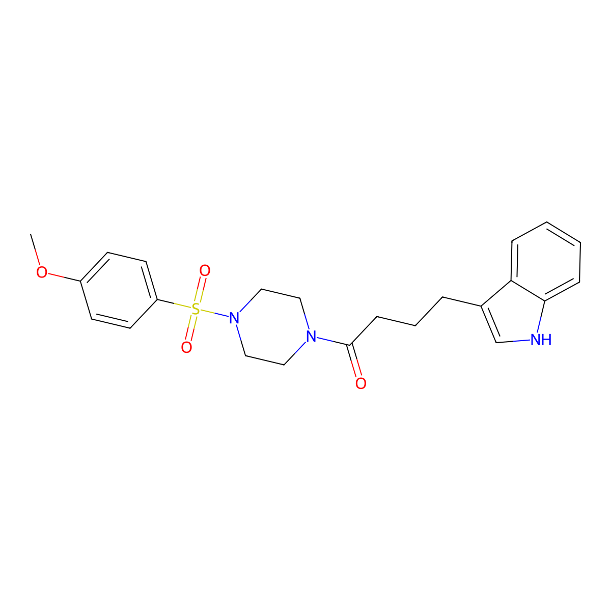 4-(1H-indol-3-yl)-1-{4-[(4-methoxyphenyl)sulfonyl]piperazin-1-yl}butan-1-one molecular structure, CAS 850092-33-0