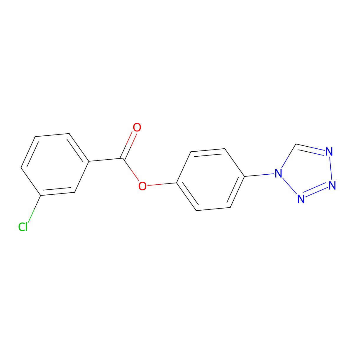 4-(1H-tetrazol-1-yl)phenyl 3-chlorobenzoate molecular structure, CAS 850092-68-1