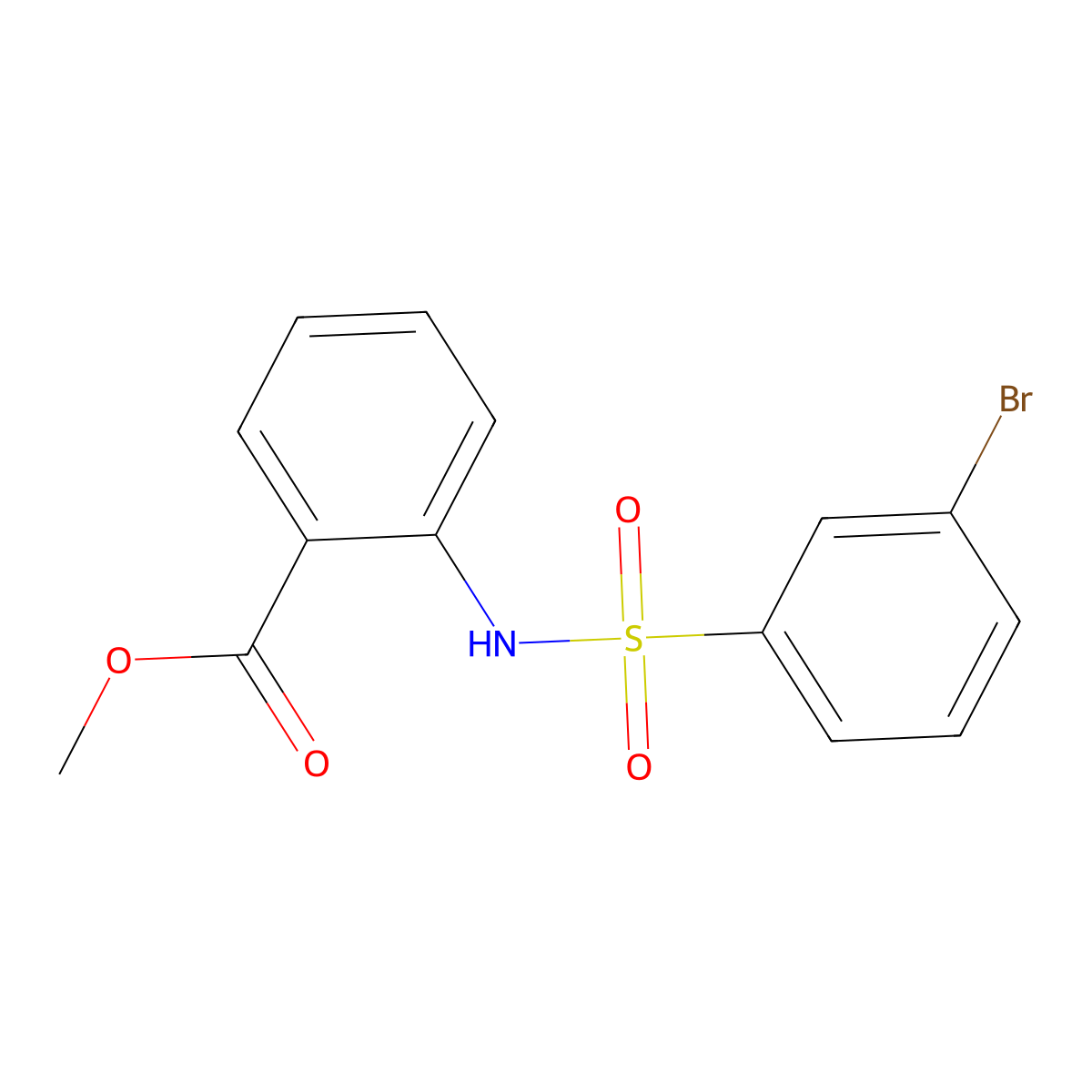 Methyl 2-[(3-bromophenyl)sulfonylamino]benzoate molecular structure, CAS 850092-95-4