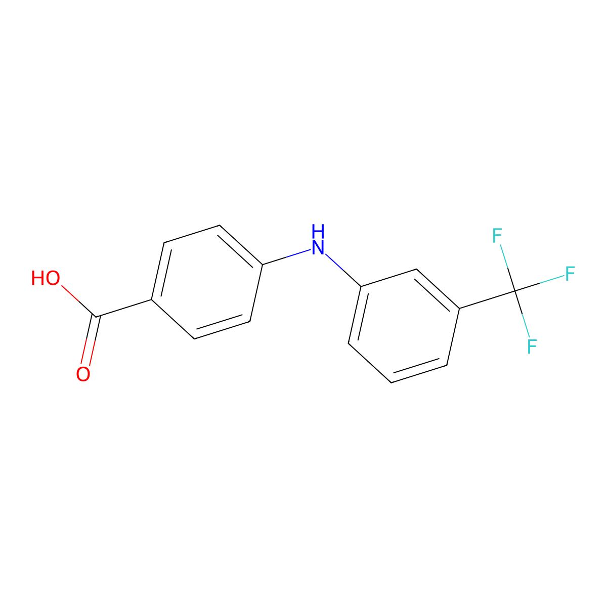 4-((3-(Trifluoromethyl)phenyl)amino)benzoic acid molecular structure, CAS 85010-10-2