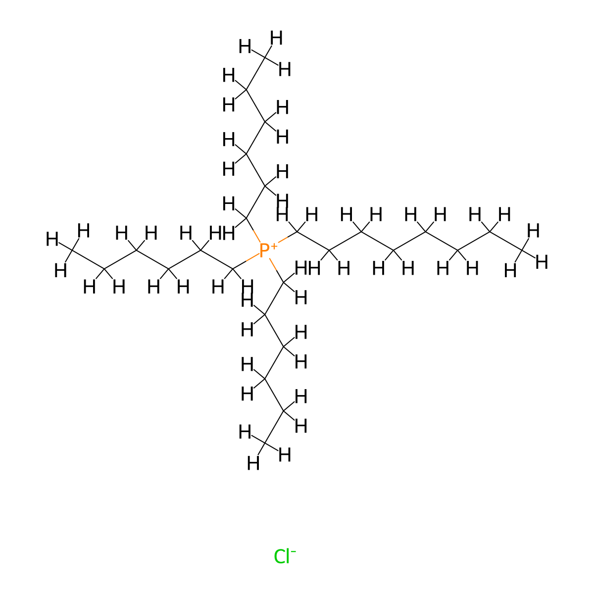 Trihexyl(octyl)phosphonium chloride molecular structure, CAS 850134-85-9