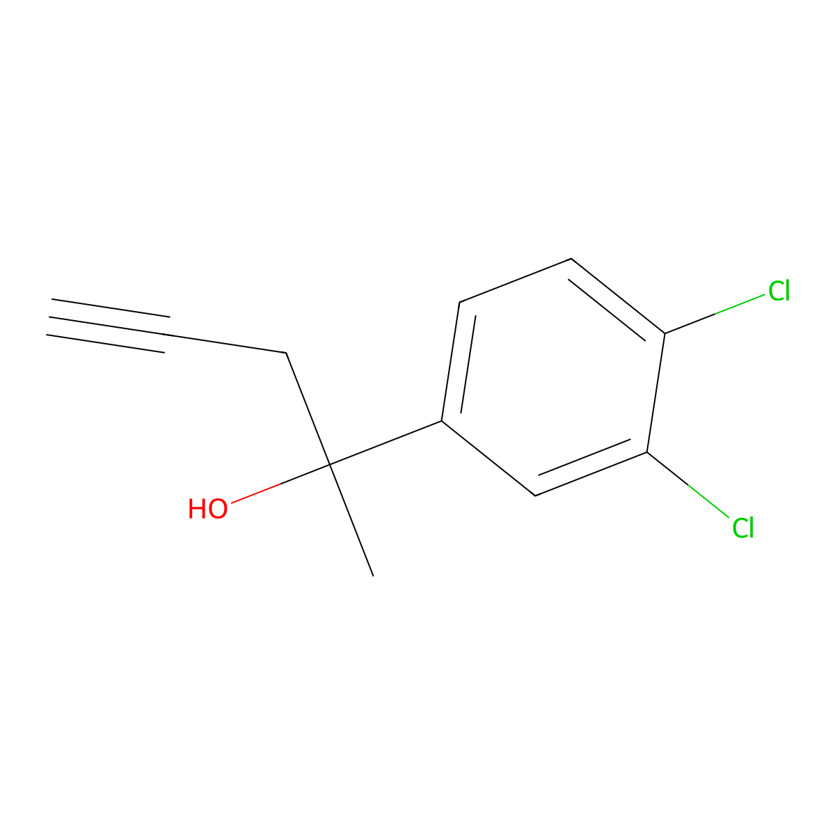 2-(3,4-Dichlorophenyl)-4-pentyn-2-ol molecular structure, CAS 85014-06-8