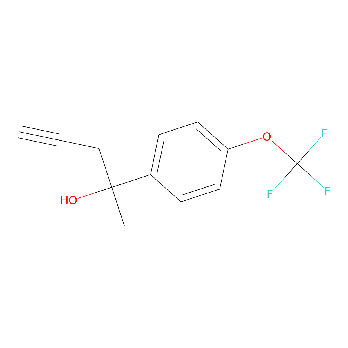 2-[4-(Trifluoromethoxy)phenyl]-4-pentyn-2-ol molecular structure, CAS 85014-08-0