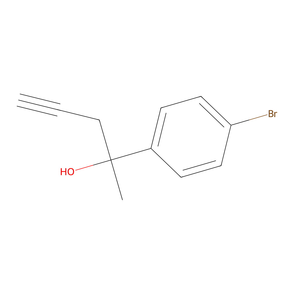 4-Bromo-alpha-methyl-alpha-2-propyn-1-ylbenzenemethanol molecular structure, CAS 85014-12-6