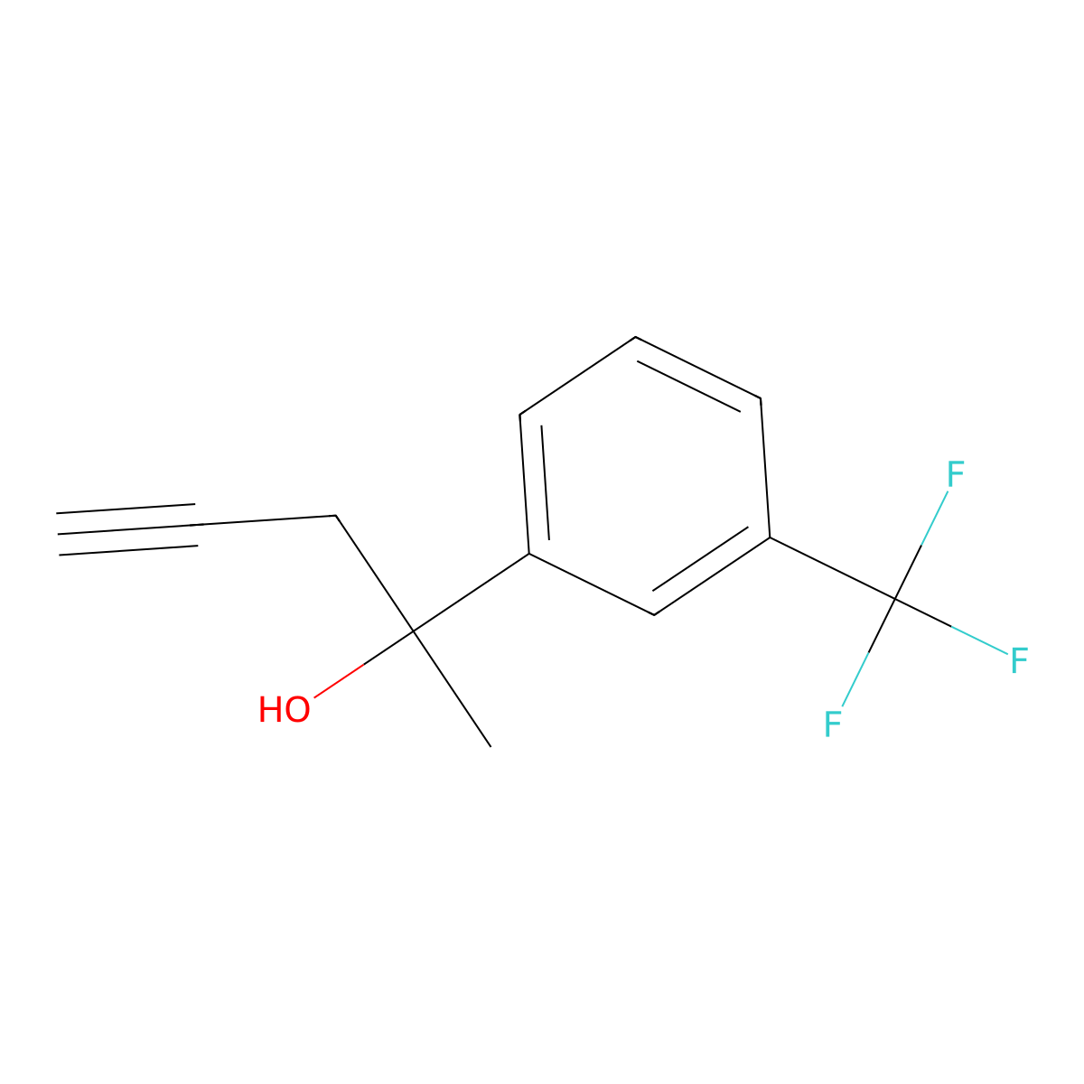 2-[3-(Trifluoromethyl)phenyl]-4-pentyn-2-ol molecular structure, CAS 85014-17-1