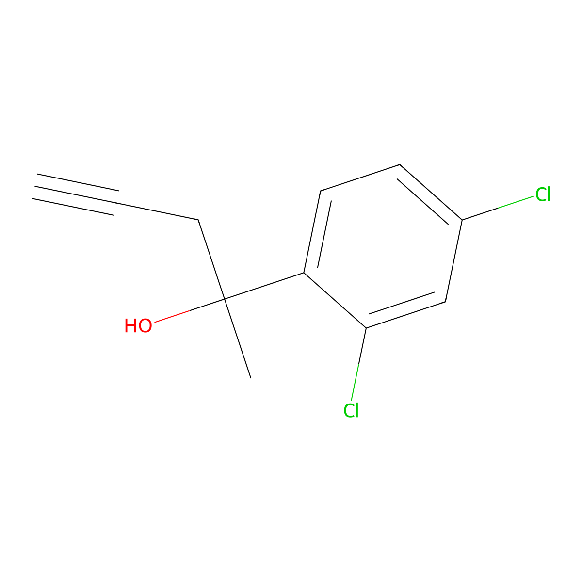 2-(2,4-Dichlorophenyl)-4-pentyn-2-ol molecular structure, CAS 85014-27-3