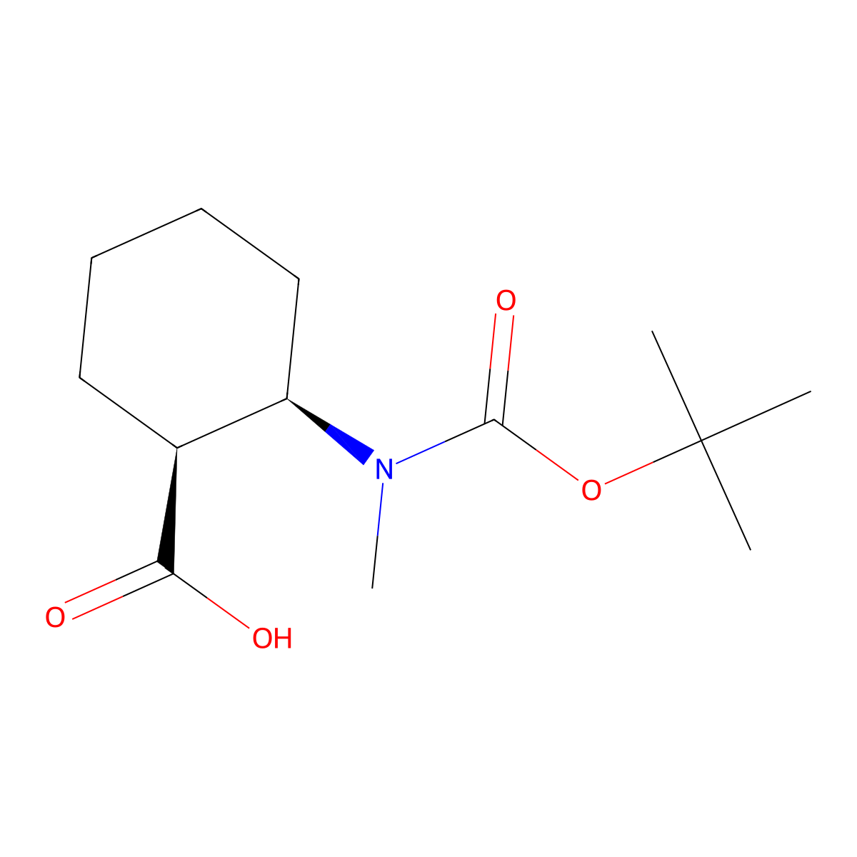 rac-(1R,2S)-2-{[(tert-butoxy)carbonyl](methyl)amino}cyclohexane-1-carboxylic acid molecular structure, CAS 850141-48-9