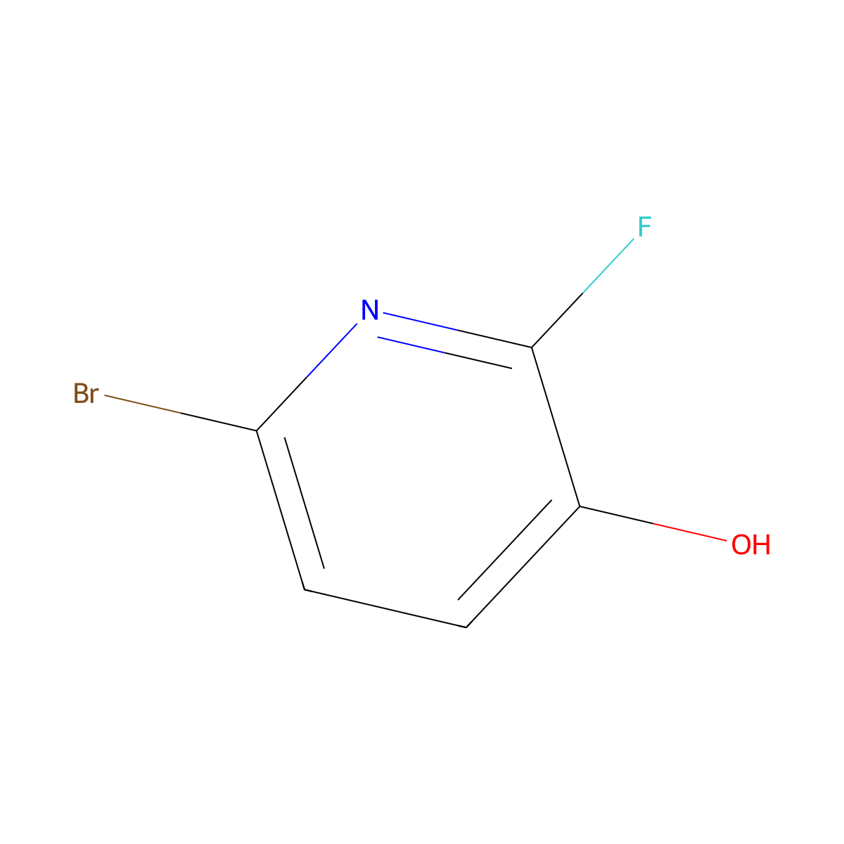6-Bromo-2-fluoropyridin-3-ol molecular structure, CAS 850142-72-2