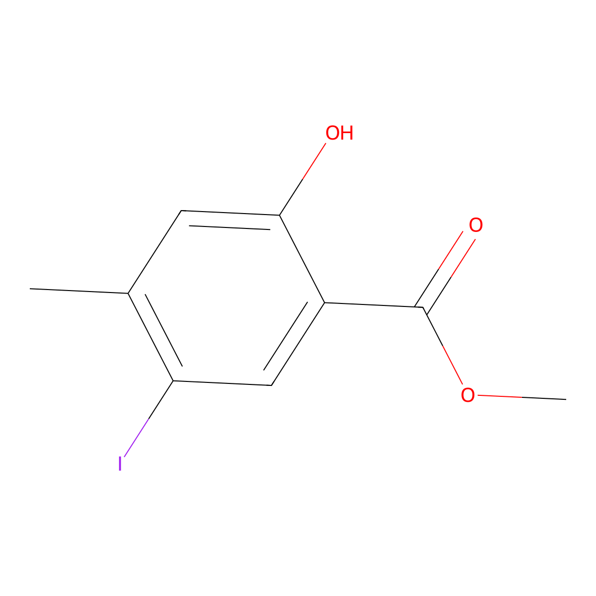 Methyl 2-hydroxy-5-iodo-4-methylbenzoate molecular structure, CAS 850146-80-4
