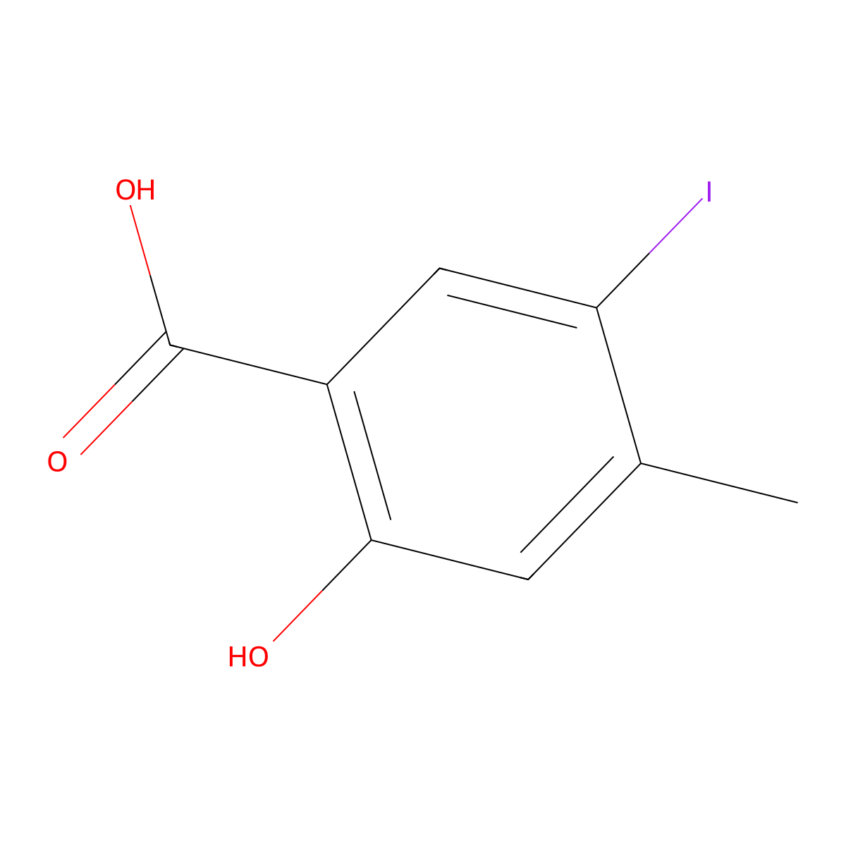 2-Hydroxy-5-iodo-4-methylbenzoic acid molecular structure, CAS 850146-83-7